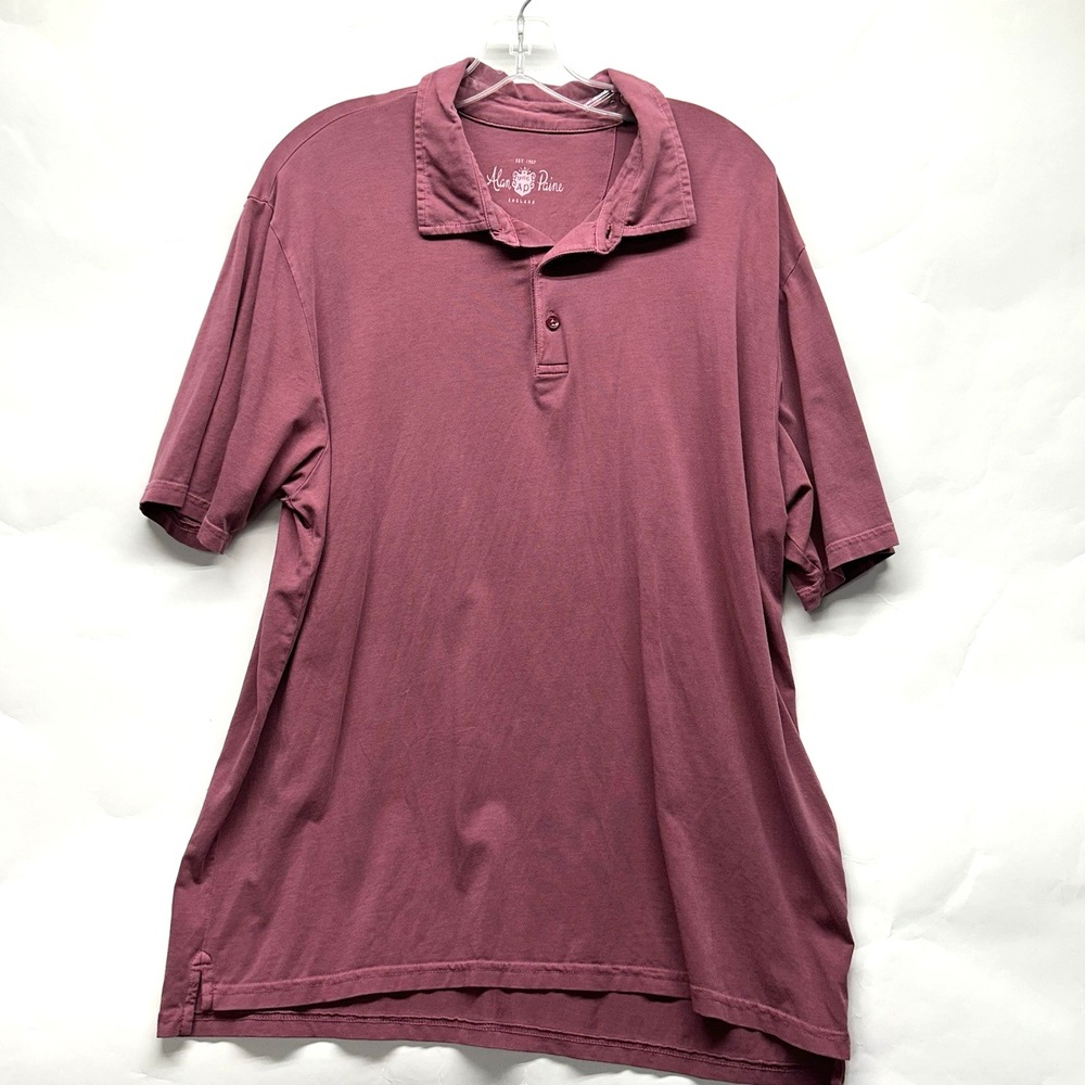 Alan Paine England Men's XL Cotton Blend Rose Polo Shirt (C1)
